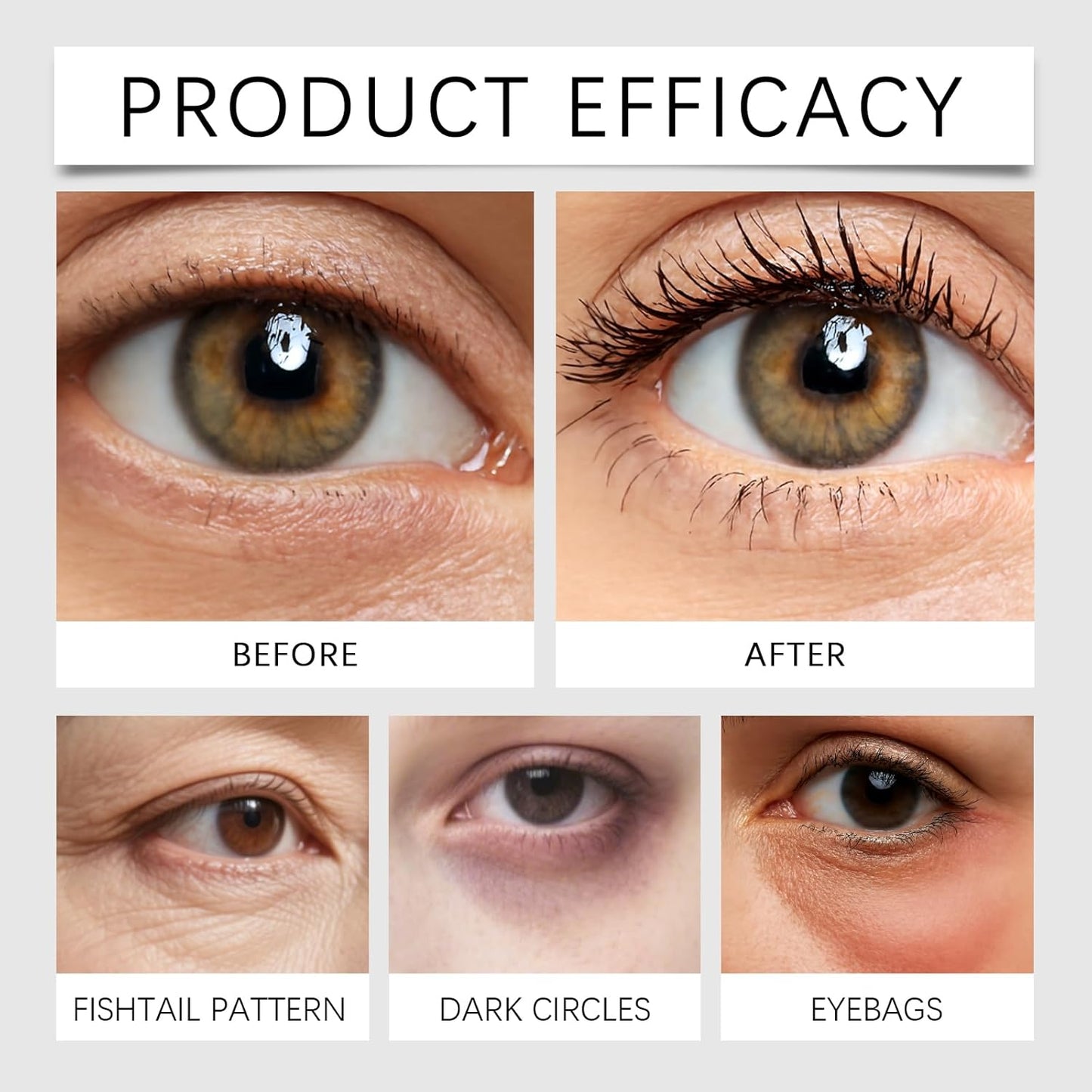 Eye Tightener with Brush, Eye Tightening Cream Instant, Instant Eyes Bag Tightener, Dark Circles Under Eyes Remover, Reduce Fine Lines and Wrinkles, Firming Smoothing Puffiness